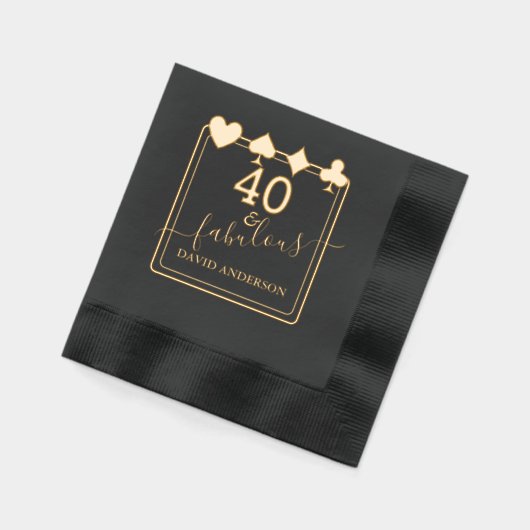 Luxueus Casino Vegas 40 en Fabulous Verjaardag Folie Servetten (Links)