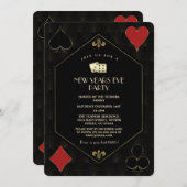 Luxueus Casino Vegas Goud Gatsby Oud en Nieuw  Kaart (Voorkant / Achterkant)