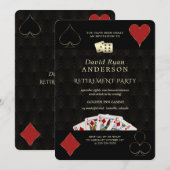 Luxueus Casino Vegas Poker Pensioenfeest Kaart (Voorkant / Achterkant)