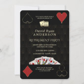 Luxueus Casino Vegas Poker Pensioenfeest Kaart (Voorkant)