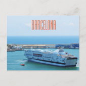 Luxueus cruiseschip dat de haven van Barcelona ver Briefkaart (Voorkant)