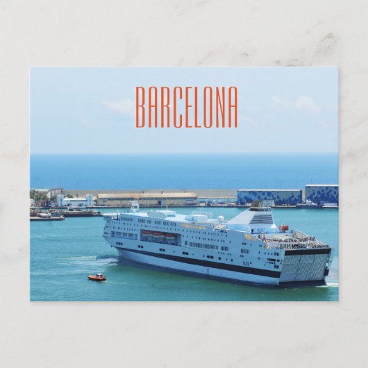 Luxueus cruiseschip dat de haven van Barcelona ver Briefkaart (Voorkant)