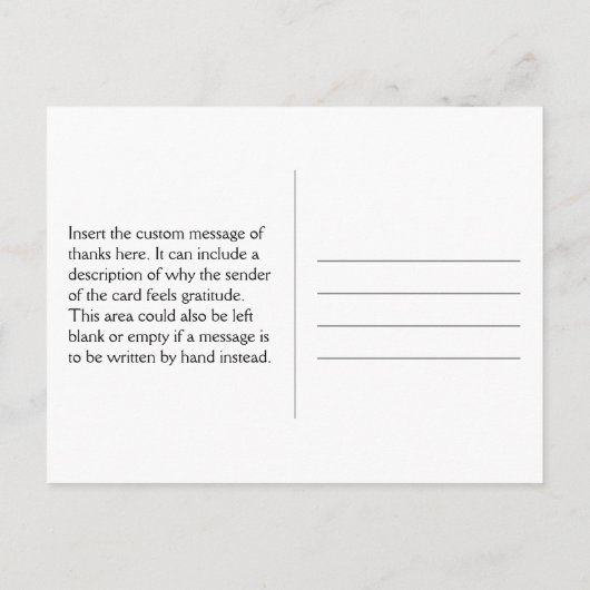 Luxueus "Dank u voor uw kindheid"-Briefkaart Briefkaart (Achterkant)