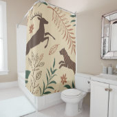 Luxueus dier & botanisch patroon | Natuur Douchegordijn (In situ)