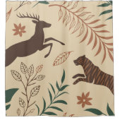 Luxueus dier & botanisch patroon | Natuur Douchegordijn (Voorkant)