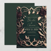 Luxueus Donkergroen en goud. Kaart (Voorkant / Achterkant)