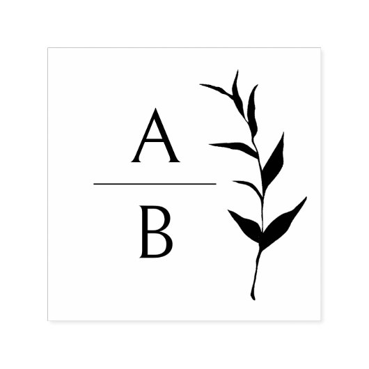 Luxueus Elegant Monogram Botanische Huwelijk Zelfinktende Stempel (Design)