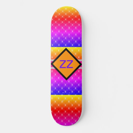  luxueus Elegant Monogram personaliseren Persoonlijk Skateboard (Voorkant)