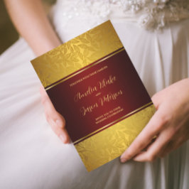 Luxueus gegraveerd Gold Foliage Patroon Kaart