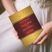 Luxueus gegraveerd Gold Foliage Patroon Kaart