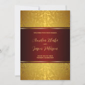 Luxueus gegraveerd Gold Foliage Patroon Kaart (Voorkant)