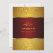 Luxueus gegraveerd Gold Foliage Patroon Kaart (Achterkant)