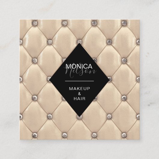 Luxueus getuft faux goud en zwart visitekaartje (Voorkant)