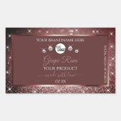 Luxueus Glitter-etiket met Logo Rechthoekige Sticker (Voorkant)