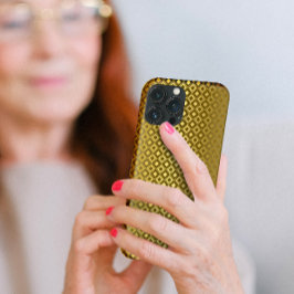 Luxueus Gold Rhombus Carving Pattern Case-Mate iPhone Case