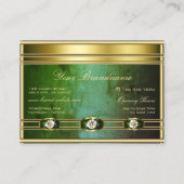 Luxueus Golden met donkergroen marmerpatroon Visitekaartje (Achterkant)