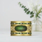 Luxueus Golden met donkergroen marmerpatroon Visitekaartje (Staand voorkant)