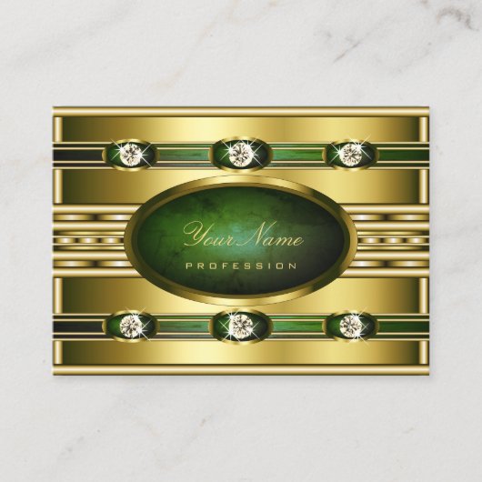 Luxueus Golden met donkergroen marmerpatroon Visitekaartje (Voorkant)