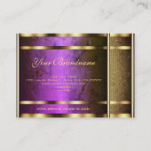Luxueus Golden Snake-patroon met Paarse kleuren Visitekaartje (Achterkant)