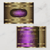 Luxueus Golden Snake-patroon met Paarse kleuren Visitekaartje (Voorkant / Achterkant)