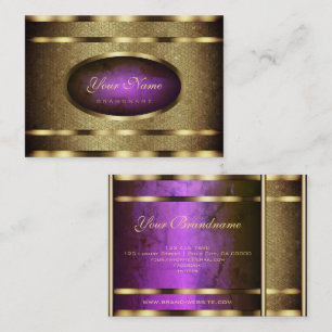 Luxueus Golden Snake-patroon met Paarse kleuren Visitekaartje