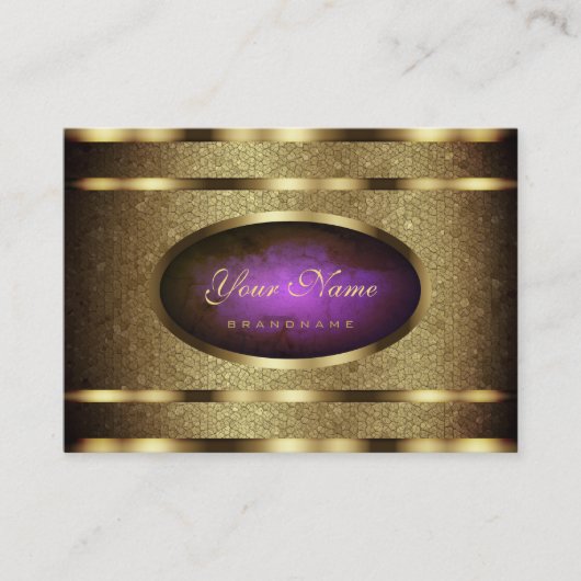 Luxueus Golden Snake-patroon met Paarse kleuren Visitekaartje (Voorkant)