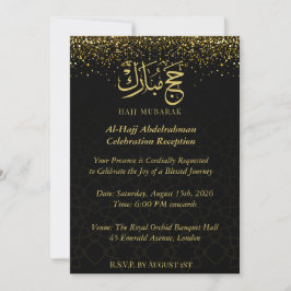 Luxueus goud Arabische kalligrafie Hajj Mubarak  Kaart