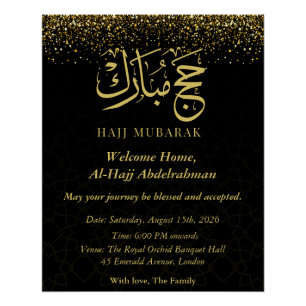 Luxueus Goud Arabische kalligrafie Hajj Mubarak  Perfect Poster