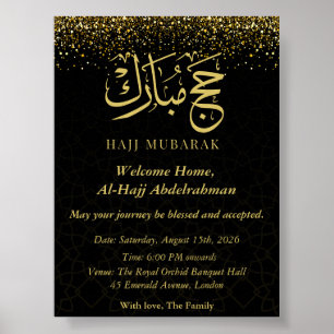 Luxueus Goud Arabische kalligrafie Hajj Mubarak  Poster