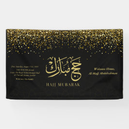 Luxueus goud Arabische kalligrafie Hajj Mubarak  Spandoek