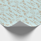 Luxueus Goud Bloemen  Verpakkingsdocument Cadeaupapier (Hoek)