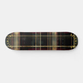 Luxueus goud en Bourgondische Tartan Plaid Pattern Persoonlijk Skateboard (Horizontaal)