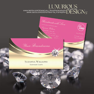 Luxueus goud en roze met Logo Sparkle Diamond Visitekaartje