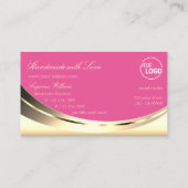 Luxueus goud en roze met Logo Sparkle Diamond Visitekaartje (Achterkant)