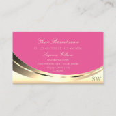 Luxueus goud en roze met Monogram Luxe Diamond Visitekaartje (Achterkant)