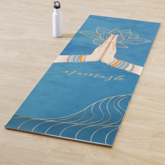 Luxueus goud en turquois Namaste Yoga Mat (In situ)