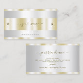 Luxueus goud en zilver met Cute Tiny Diamonds Visitekaartje (Voorkant / Achterkant)
