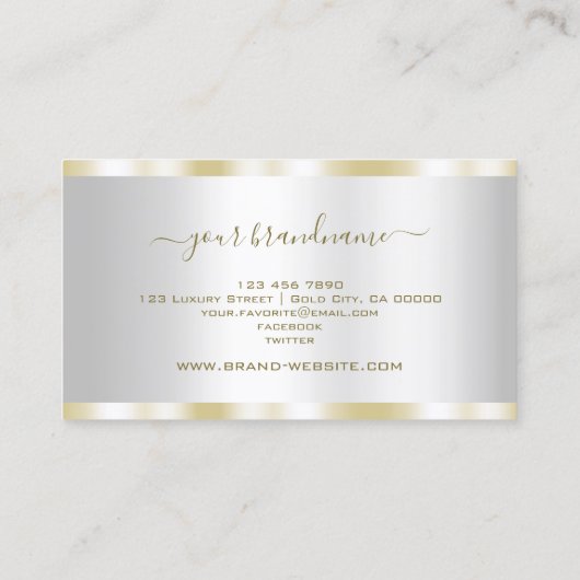 Luxueus goud en zilver met Cute Tiny Diamonds Visitekaartje (Achterkant)