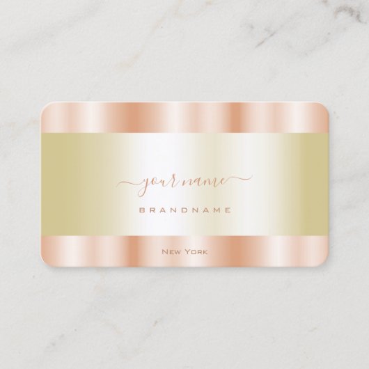 Luxueus goud met een luchtige goudgrens voor Roos Visitekaartje (Voorkant)