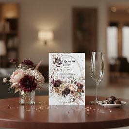 Luxueus gouden geometrisch Bourgondië bloemig pens Kaart