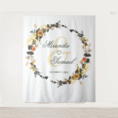 Luxueus Gouden Noir Trouw Monogram Wandkleed (Voorkant)