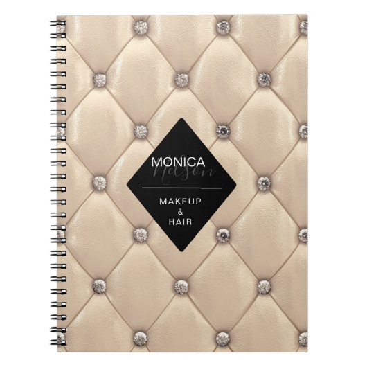 luxueus goudtufmonogram notitieboek (Voorkant)