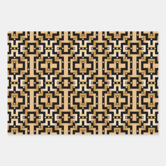 Luxueus goudvormig kunstdecosium inpakpapier vel (Voorkant 2)