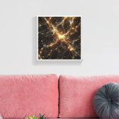 Luxueus Gulden Kosmisch Netwerk - Abstracte Galaxy Canvas Afdruk (Insitu (Woonkamer))