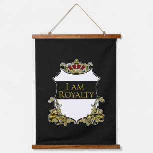 Luxueus Koninklijk Kroon Wapen Gouden Schild Hangend Wandkleed