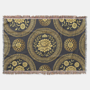 Luxueus Lotus Mandala Gouden Embleem Deken