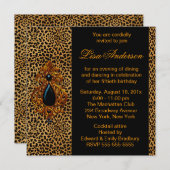Luxueus luipaardverjaardagsfeest kaart (Voorkant / Achterkant)