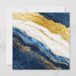 Luxueus marineblauw & bladgoud marmer