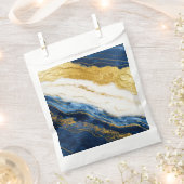 Luxueus marineblauw & bladgoud marmer bedankzakje (Geknipt)