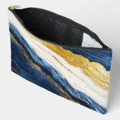 Luxueus marineblauw & bladgoud marmer etui (Open)